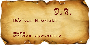 Dévai Nikolett névjegykártya